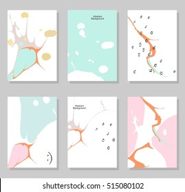 Collection of creative trendy cards. Abstract painting templates.