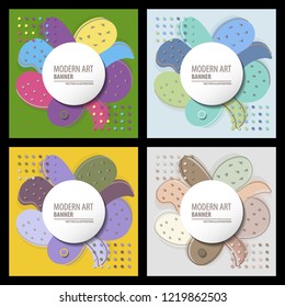 Collection of creative universal artistic cards. Hand Drawn textures. Trendy Graphic Design for banner, poster, card, cover, invitation, placard, brochure, flyer. Vector. Isolated.