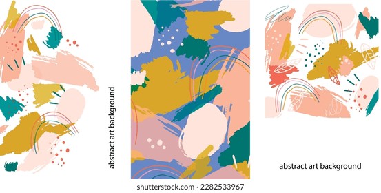 Collection of creative universal artistic cards. Hand Drawn textures. Trendy Graphic Design for banner, poster, card, cover, invitation, placard, brochure, flyer.