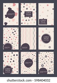 Collection of creative universal artistic cards. Beautiful backgrounds. Trendy Graphic Design for banner, poster, card, cover, invitation, brochure. Vector template. Isolated.