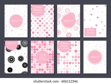 Collection of creative universal artistic cards. Beautiful backgrounds. Trendy Graphic Design for banner, poster, card, cover, invitation, brochure. Vector template.