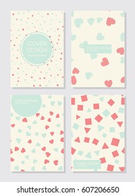 Collection of creative universal artistic cards. Beautiful backgrounds. Trendy Graphic Design for banner, card, cover, invitation, placard, brochure. Vector template. Isolated.