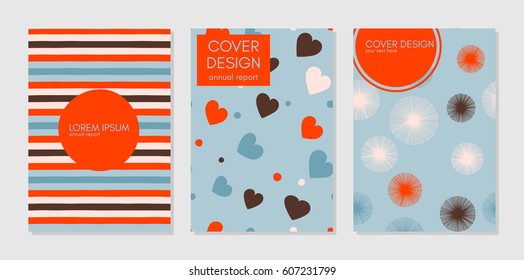 Collection of creative universal artistic cards. Beautiful backgrounds. Trendy Graphic Design for banner, poster, card, cover, placard. Vector. Isolated.