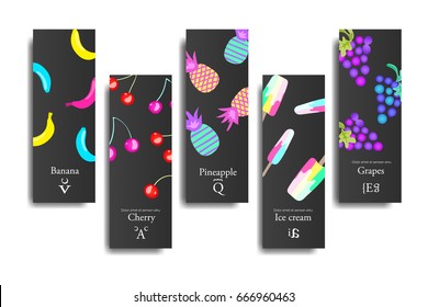 Collection of creative universal artistic cards.