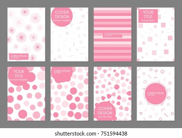 Collection of creative universal artistic cards. Beautiful backgrounds. Applicable for banner, poster, card, cover, invitation, brochure. Vector. Isolated.