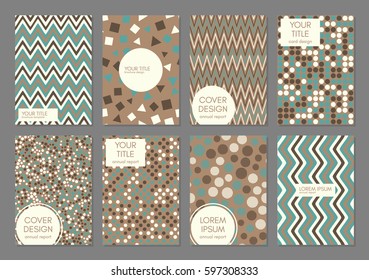Collection of creative universal cards. Beautiful backgrounds. Applicable for banner, card, cover, invitation, placard, brochure. Vector template. Isolated.