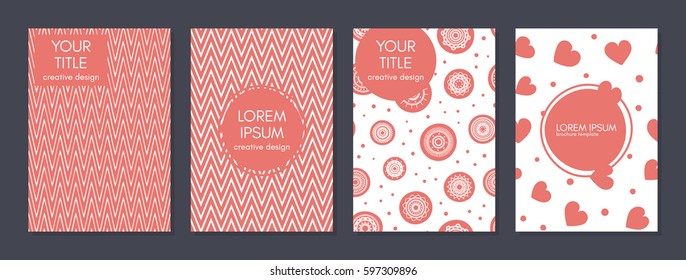 Collection of creative universal cards. Beautiful backgrounds. Applicable for banner, poster, card, cover, invitation, placard, brochure. Vector template.