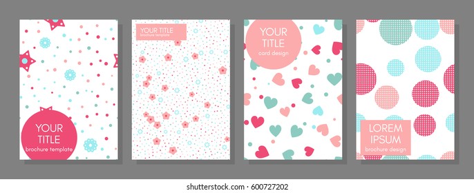 Collection of creative universal cards. Beautiful backgrounds. Trendy Graphic Design for banner, poster, card, cover, invitation, placard, brochure. Vector. Isolated.