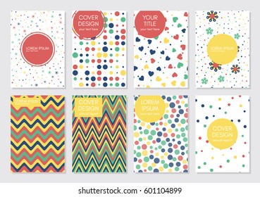 Collection of creative universal cards. Beautiful backgrounds. Applicable for banner, poster, card, cover, placard, brochure. Vector template.