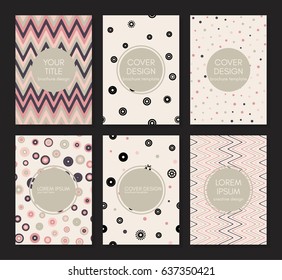 Collection of creative universal cards. Beautiful backgrounds. Applicable for banner, poster, card, invitation, placard. Vector template.