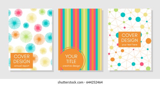Collection of creative universal cards. Beautiful backgrounds. Applicable for banner, poster, card, cover, invitation, placard. Vector template.