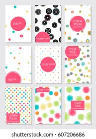 Collection of creative universal covers. Beautiful backgrounds. Applicable for banner, poster, card, invitation, placard, brochure. Vector template.