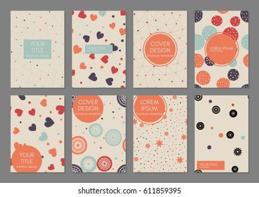 Collection of creative universal covers. Beautiful backgrounds. Applicable for banner, poster, card, cover, placard. Vector template.