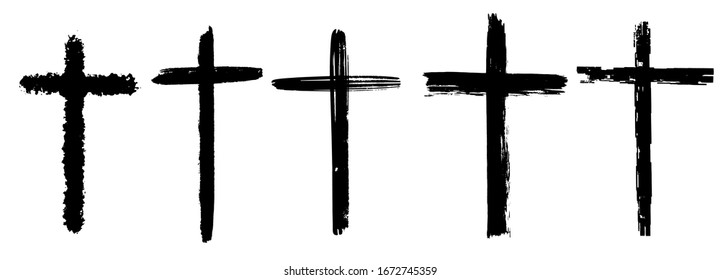 Collection of crosses for your design. Christianity. Christian symbol. Vector illustration