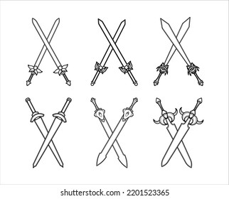 Collection of Crossing Sword Black and White Illustrations 