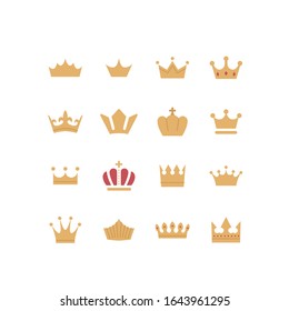 COLLECTION OF CROWN FLAT ICONS