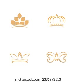 a collection of crown logos for kings or queens with a simple design