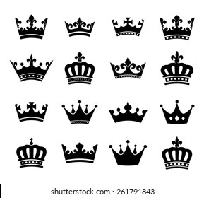 Collection of crown silhouette symbols vol.2
