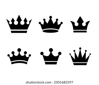 Kollektion von Crown Silhouette Vektorsymbol Design
