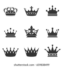 Collection Crown Silhouette Symbols Stock Vector (Royalty Free ...