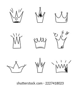 collection of crowns doodle style