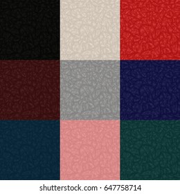 Collection of crumpled seamless textures (paper, leather, fabric, bark)