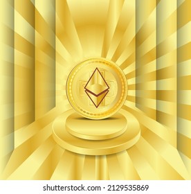 Collection of cryptocurrency coins Ethereum