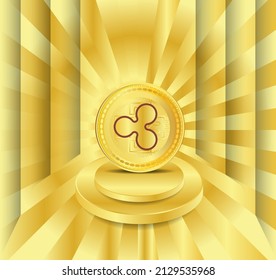 Collection of cryptocurrency coins Ripple