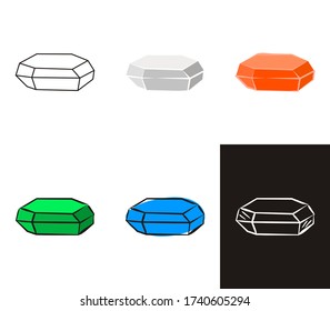 Colección de cristales de diferentes estilos: garabato, contorno, tiza. Conjuntos de gemas dibujadas a mano, diamantes, esmeraldas y rubíes. Ilustración vectorial para joyería, bijouterias, venta, magia y milagro