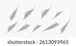 Collection of Curled Page Corner Effects on a Background Vector Illustration for Design.