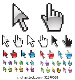 Collection of cursors. Vector.