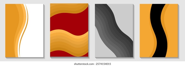 collection of curve elements, wave line background, with space for text and message design, overlapping layers, for cover, vector