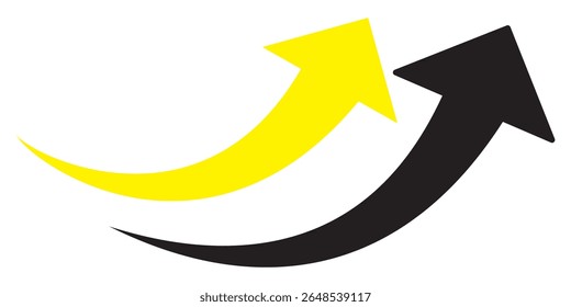 Collection curved arrow pointer icon. Curved arrow sign. Flat style arrow icon use for app, website, logo, ui, design. Arrow indicate direction symbol. Vector illustrator.