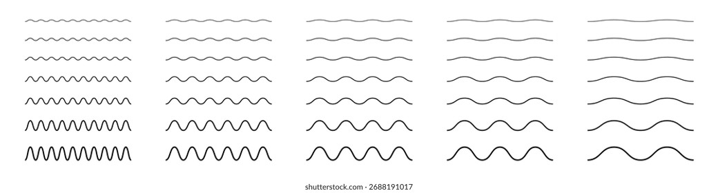 Collection of curved line patterns for design and decoration projects