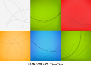 Collection of Curvy Abstract Background. Vector illustration. 