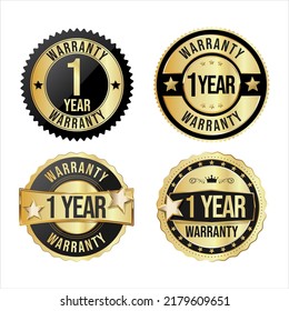 Collection of customer satisfaction warranty guaranteed golden badge