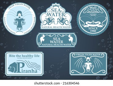 Collection of customizable water product labels