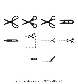 collection of cut icon vector