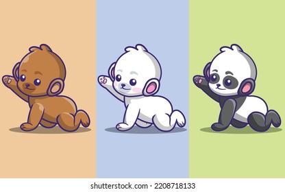A collection of cute and adorable bear icon sets 