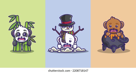 A collection of cute and adorable bear icon sets 