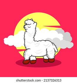 A collection of cute alpacas premium vector