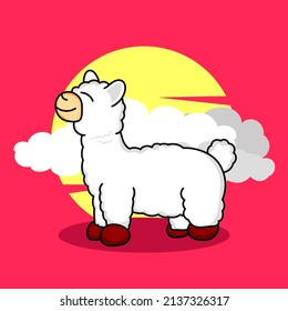 A collection of cute alpacas premium vector