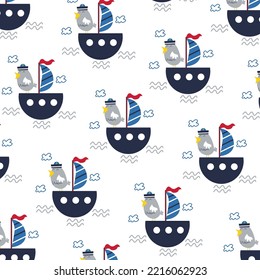 Colección de patrones lindos de caracteres animales adecuados para el diseño textil