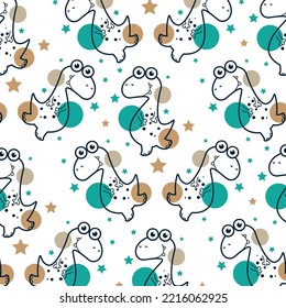Colección de patrones lindos de caracteres animales adecuados para el diseño textil