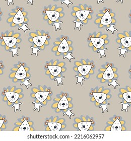 Collection of cute animal character patterns suitable for textile design
