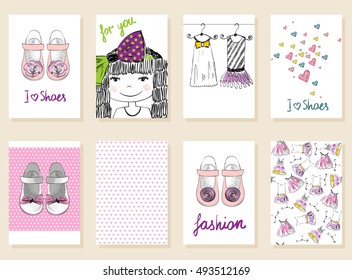 Collection of cute artistic cards for kids.