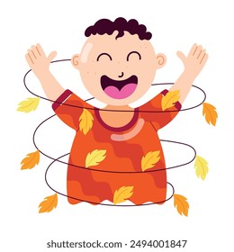 Collection of Cute Autumn Flat Stickers 

