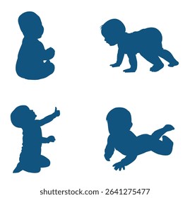Collection of Cute Baby Silhouettes in Various Poses .  Capturing Childhood  A Beautiful Baby Silhouette Series .