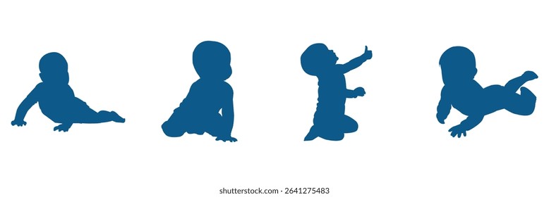 Collection of Cute Baby Silhouettes in Various Poses .  Capturing Childhood  A Beautiful Baby Silhouette Series .