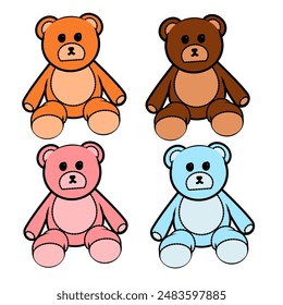 collection of cute bear vector designs